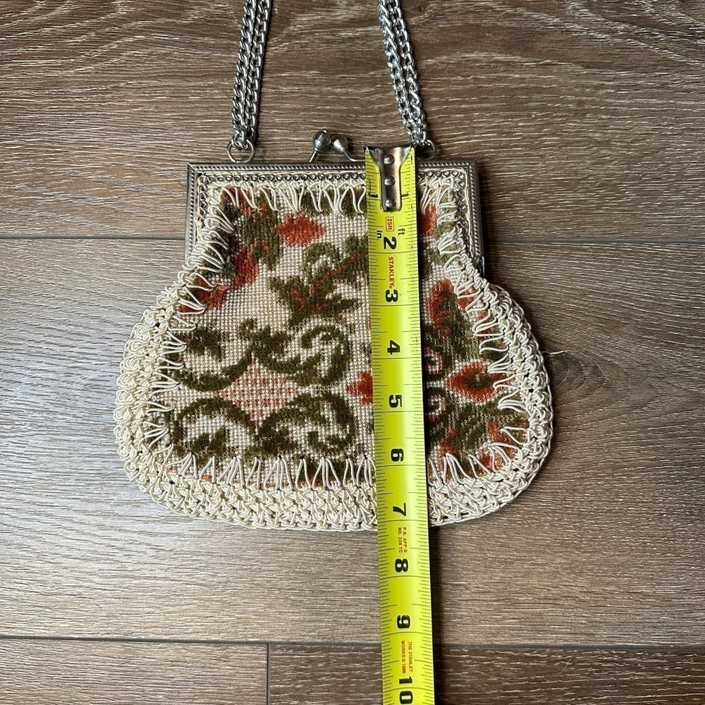 VINTAGE Mister Simon Ernest Floral Tapestry Clasp Purse Made in ITALY 40s 50s - Picture 9 of 15